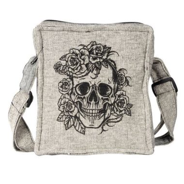 Sugar Skull Crossbody Bag With Flap Closure