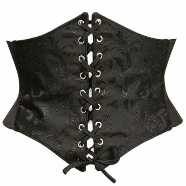Black Brocade Corset Belt
