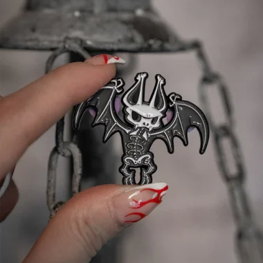 Batty Bones Enamel Pin