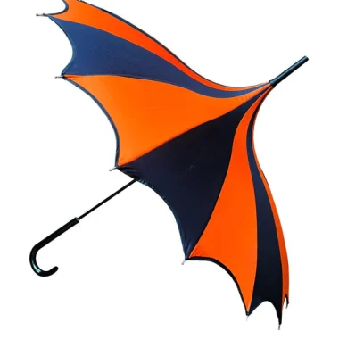Halloween Batwing Pagoda Umbrella [BLACK/ORANGE STRIPED]