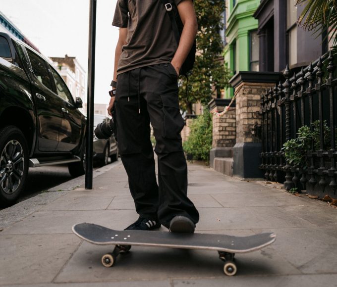 Person wearing baggy trip pants in alternative gothic streetwear outfit showcasing bold styling ideas